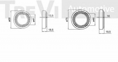 TREVI AUTOMOTIVE wb1278 -  Комплект подшипника ступицы колеса